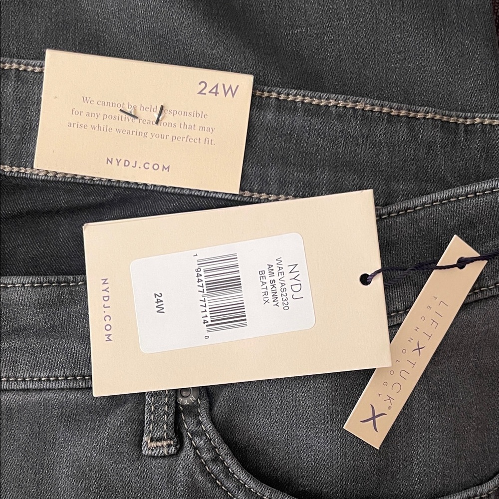 NYDJ Women's Charcoal Skinny Jeans - Picture 2 of 6